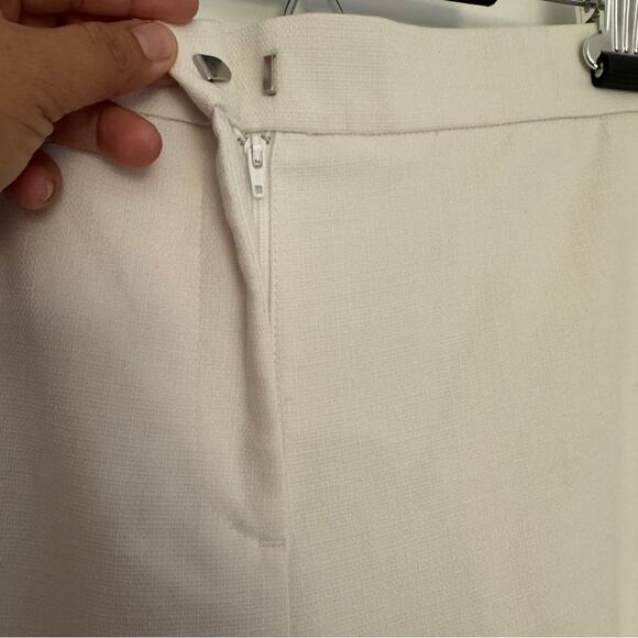 Ann Taylor Womens Size 4P Straight Ankle Ivory Dress Pants Trousers - Picture 3 of 9